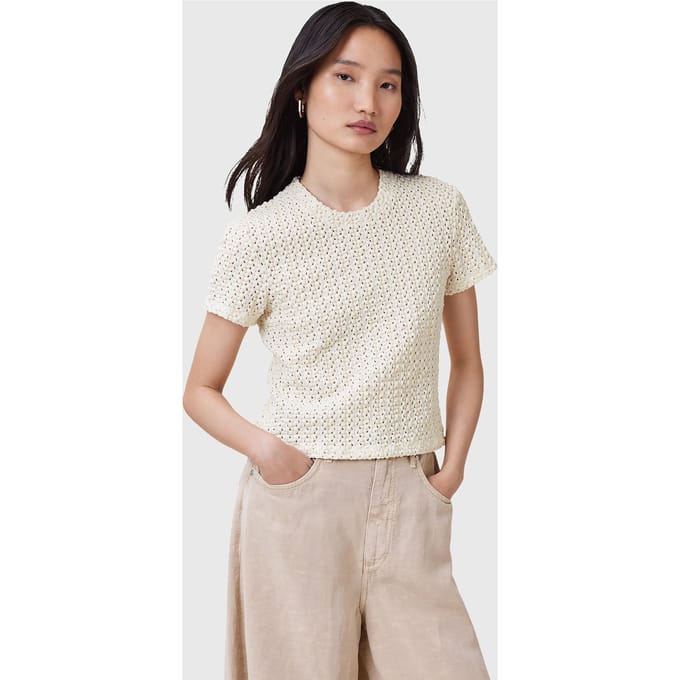 AllSaints Karma Stevie Tee Chalk White Taglia: 2 | Magliette intime Outlet | Donna | Bianco