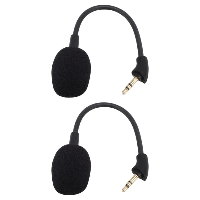 2PCS Remplacement Microphone Compatible Casque Kingston HyperX Cloud Mix 3,5 mm Amovible Réduction de Bruit Jeu