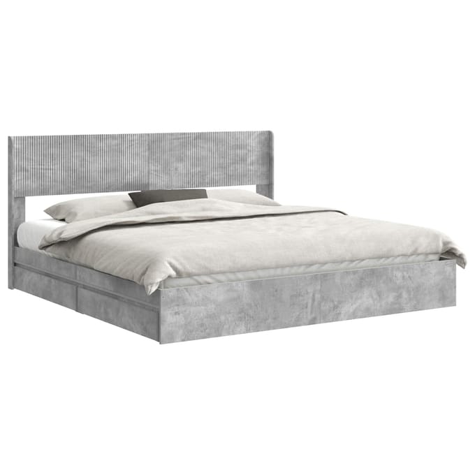 vidaXL - Bedframe - met - opbergruimte - en - hoofdbord - 2 - st - Bewerkt - hout
