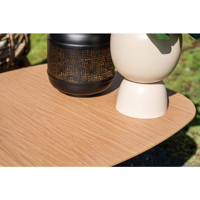 Garden Impressions Leon bijzettafel - 70x70 cm - carbon black - light teak look