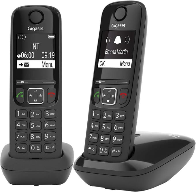 Draadloze DECT Telefoon met 2 Hoornen - Groot Display & Grote Toetsen - Handsfree Functie