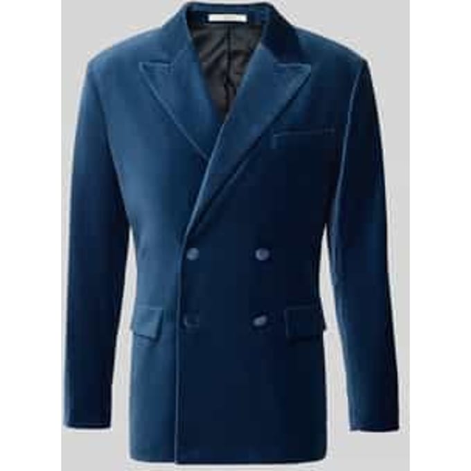 Slim fit smoking van biologisch katoenen fluweel