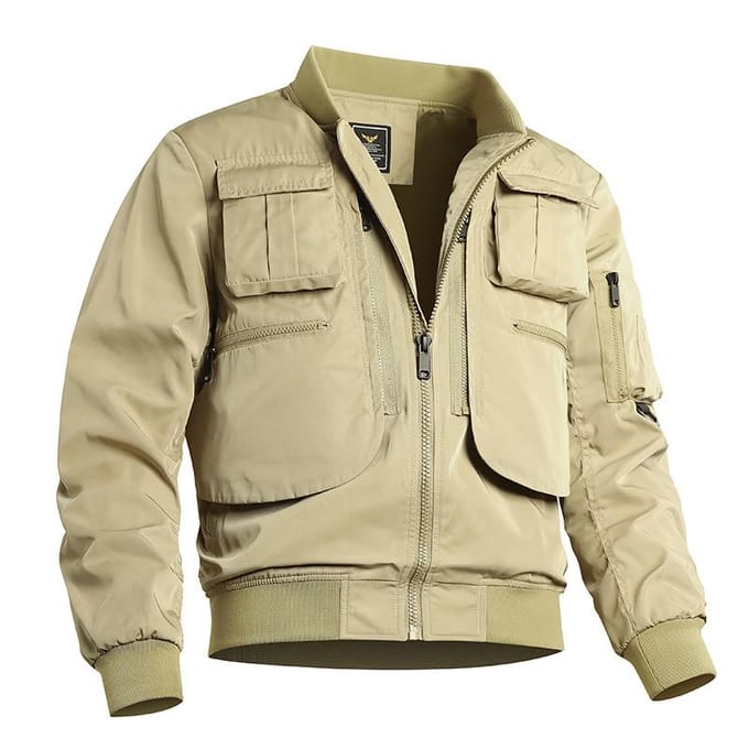 Bomberjack Heren Baseballuniform Multi-zak Werkjas Functionele Jas Drievoudig Bewezen Aanvalstop 2XL gray