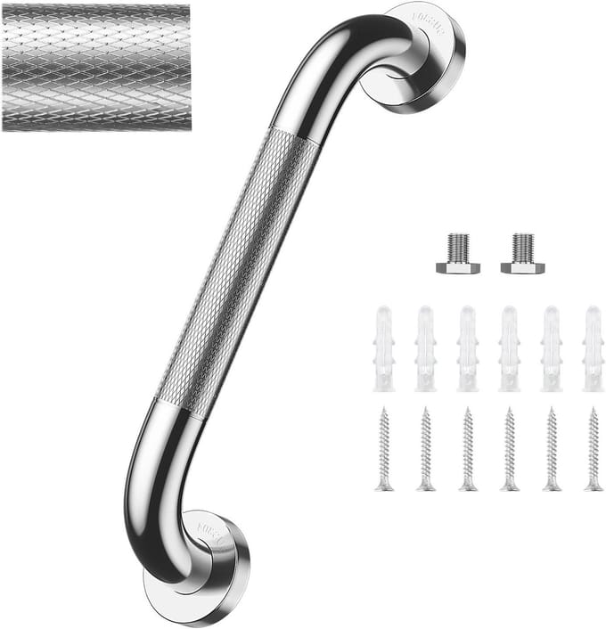 Badkamer Handgreep - Veiligheidssteun Wandbeugel - Extra Stabiliteit - Superieure Grip Ontwerp - 40 cm - Zilver