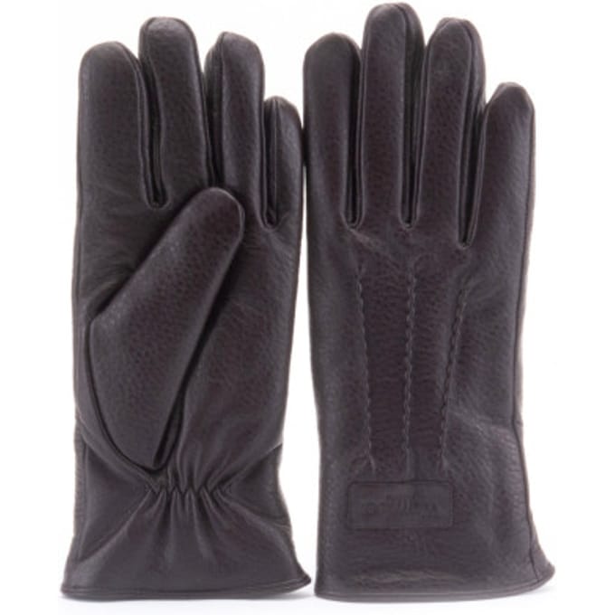 Warmbat Glove men goat leather choco heren handchoenen