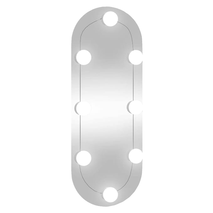 vidaXL - Wandspiegel - met - LED's - ovaal - 20x50 - cm - glas