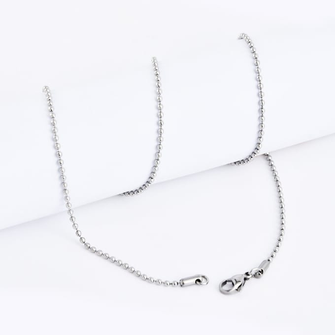 ABkettinkjes - Ketting - Bal - Balletjesketting - 3mm - Staal - RVS - 60cm