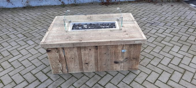 Vuurtafel Block Gebruikt Steigerhout 80x120x50