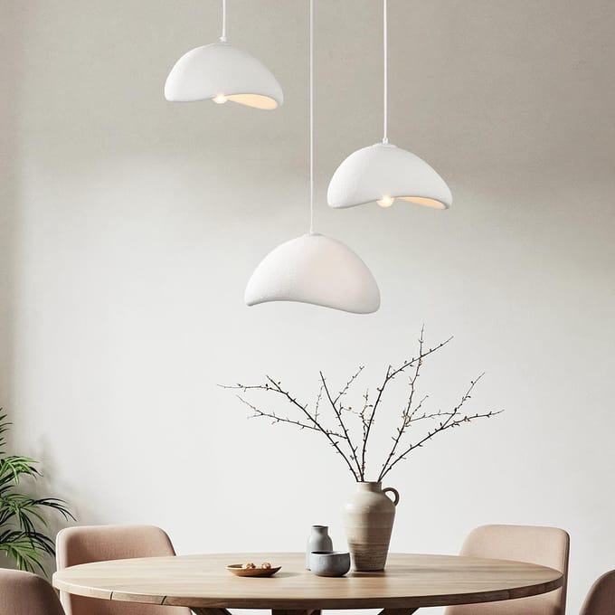 LumenXL 3-lichts Wabi Sabi hanglamp wit steeneffect - Sora