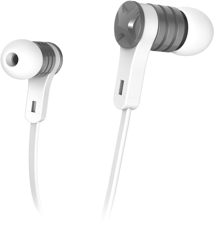 Oordopjes Intense, in-ear, microfoon, platte kabel, wit