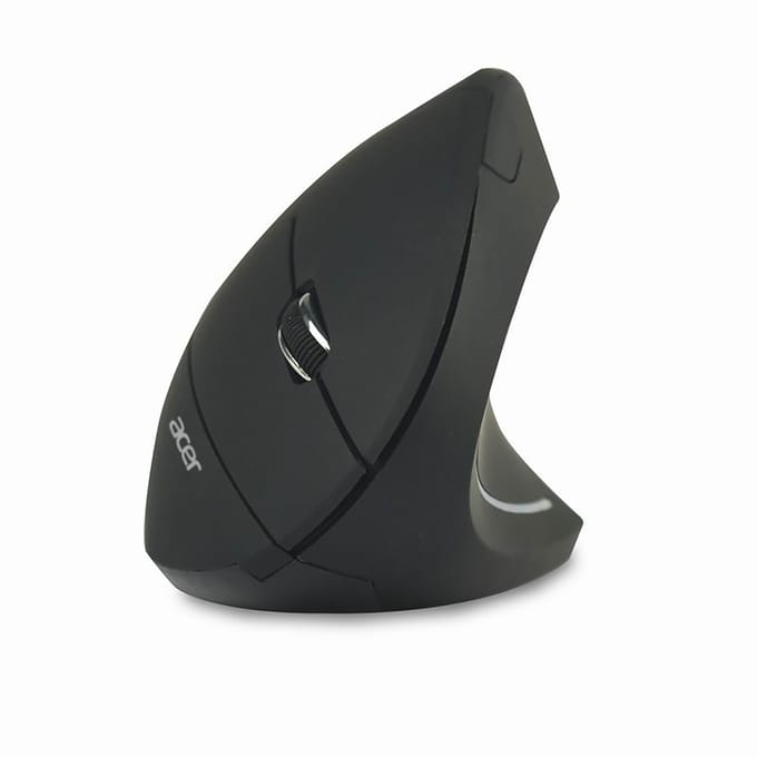 Acer - mouse - vertical - 2.4 GHz - black - Muis - Optisch - 6 knoppen - Zwart