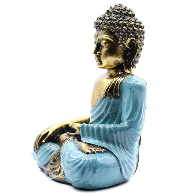 Teal & Gold Boeddha - Groot