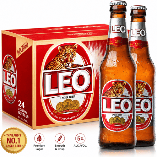 LEO premium Thais lagerbier 24-pack x 330 ml   5% alcohol
