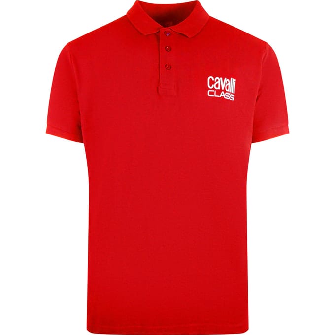 Cavalli Class rood poloshirt met vet logo