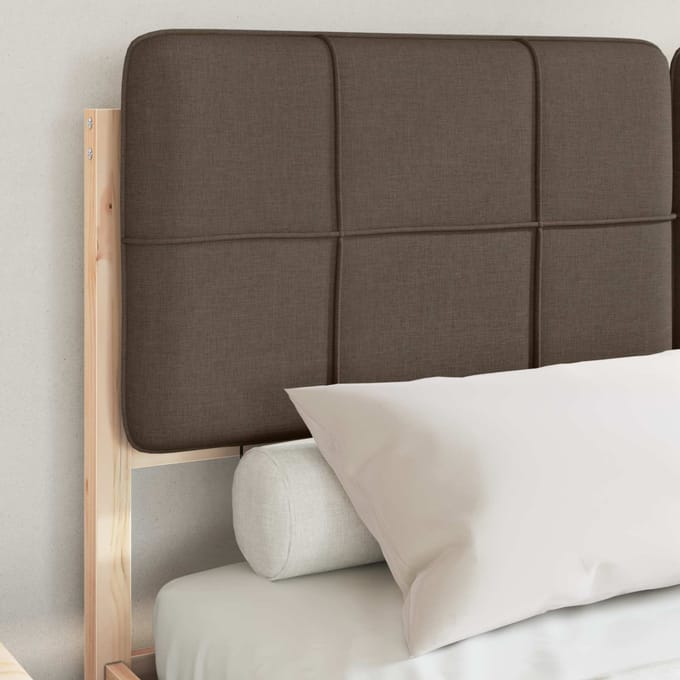 vidaXL - Bedframe - met - Gevoerde - Hoofdbord - Taupe - 140 - x - 200 - cm