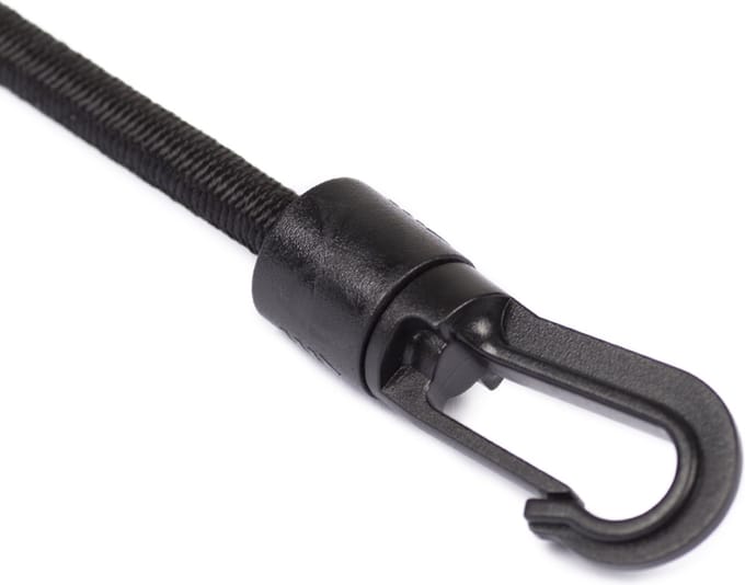 Rubbermagazijn - Spanelastiek met kunststof Karabijn - 25 stuks - Zwart - Lengte: 60 cm - Zeer elastisch & slijtvast