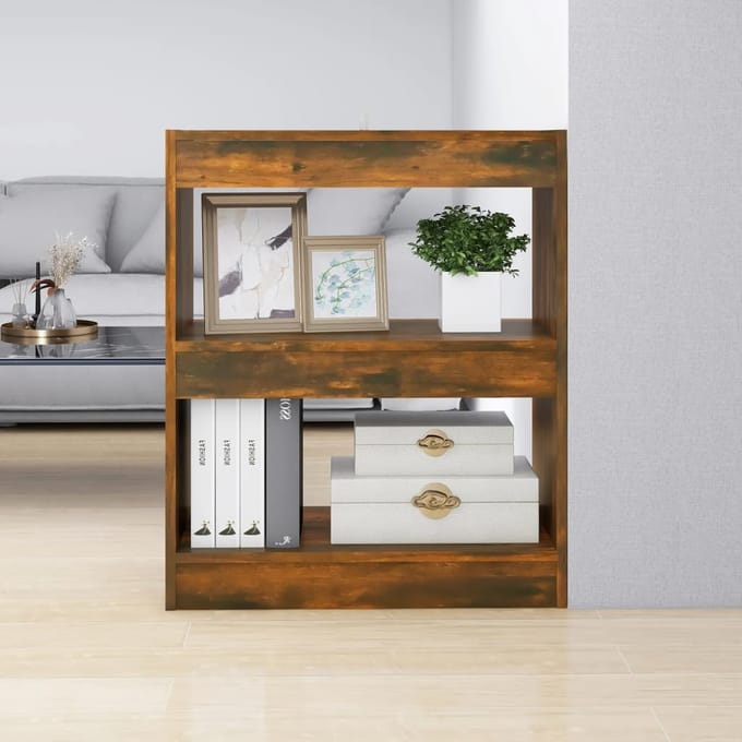 vidaXL - Boekenkast/kamerscherm - 60x30x72 - cm - gerookt - eikenkleurig
