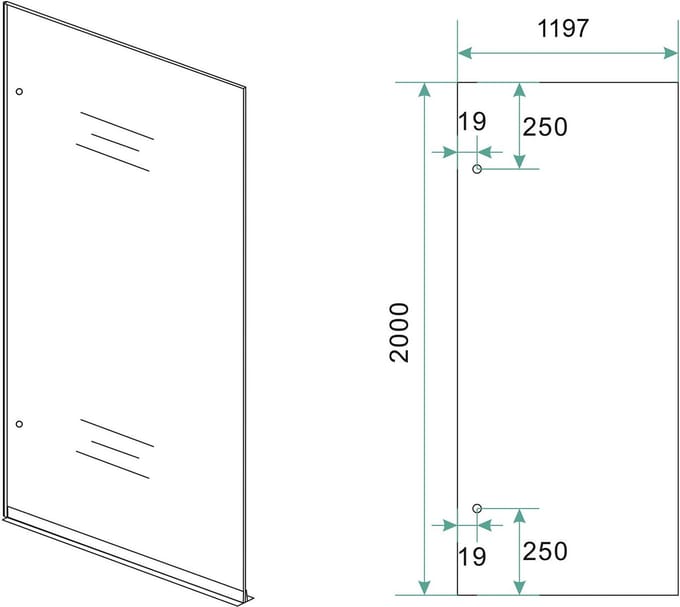 Wiesbaden Less Inloopdouche Links 120 x 200 cm - Geborsteld Brons Koper