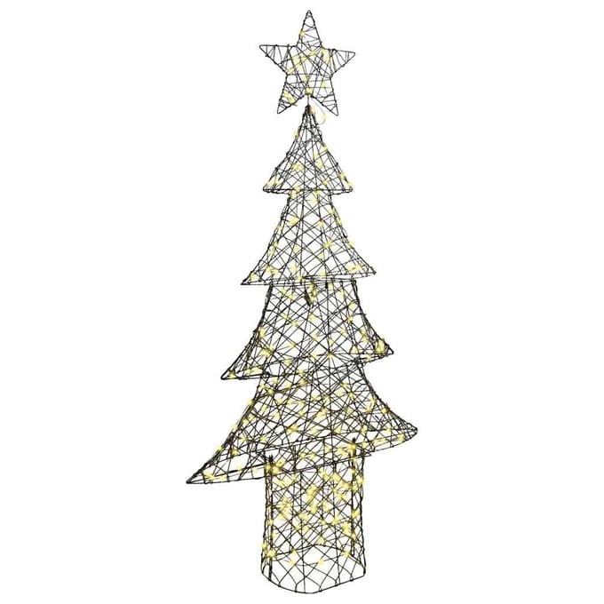 vidaXL - Kerstboom - 240 - LED's - Warmwit - 180 - cm - Rattan
