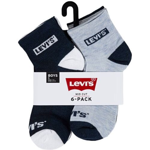 Levis Levi's kinderkousen LHN BOX TAB MID CUT 6-pack dress blues maat 7