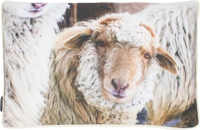 Mars & More Schapen buitenkussen beige 40x60cm