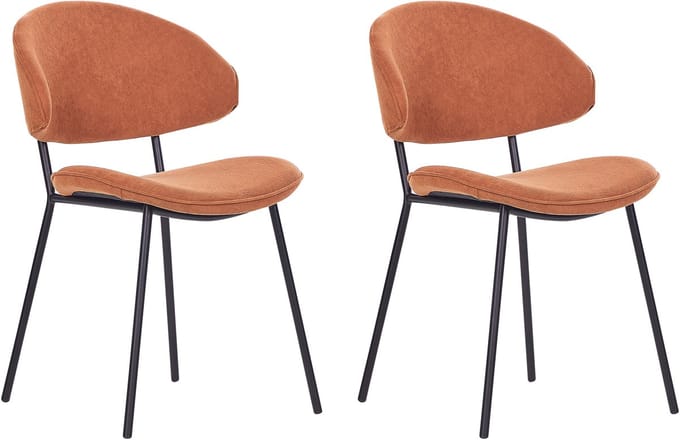 KIANA - Eetkamerstoel set van 2 - Oranje - Polyester