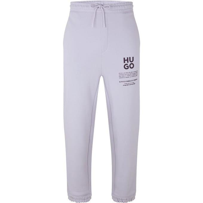 Hugo Mannen Dapurlonga Logo Relaxed Fit Joggers (Licht Paars)