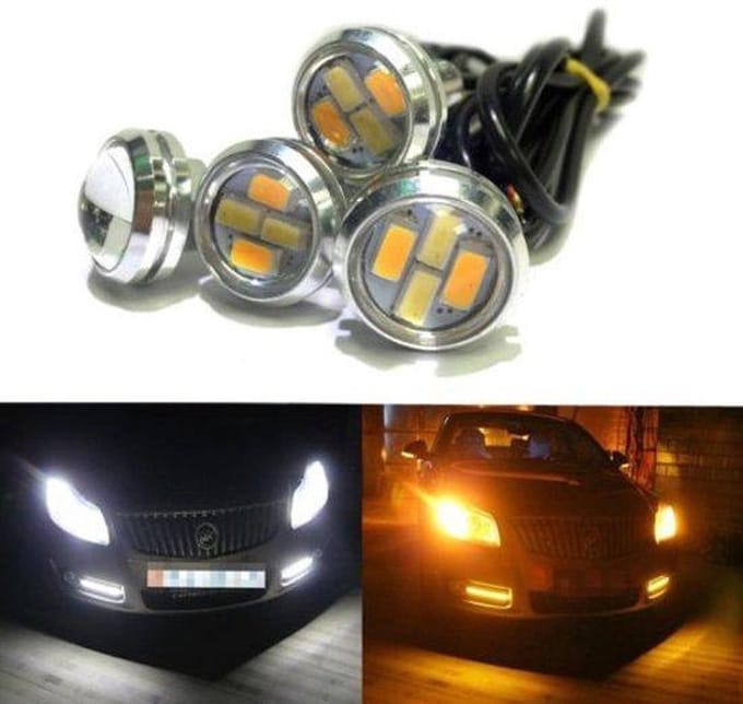 23MM LED - DUO COLOR - Eagle Eye - amber / wit - Waterproof - aluminium
