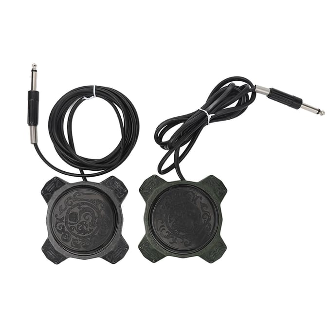 2 stuks Tattoo Voetpedaal Schakelaar Antislip Voetpedaal Schakelaar voor Tattoo Voeding met 1,85m black