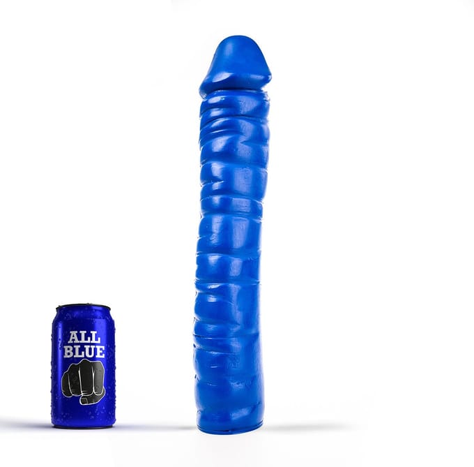 All Blue Dildo 38 x 8,5 cm - blauw