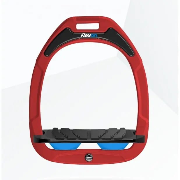 Ingelaste Stirrup Grip Rood/Zwart/Blauw Flex-On Green Composite