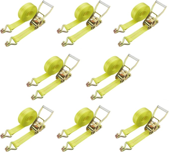 Ratchet Tie Down Strap 2" x 27" - 4PACK - Vrachtwagen- en Aanhangwagen Lading Bevestigen