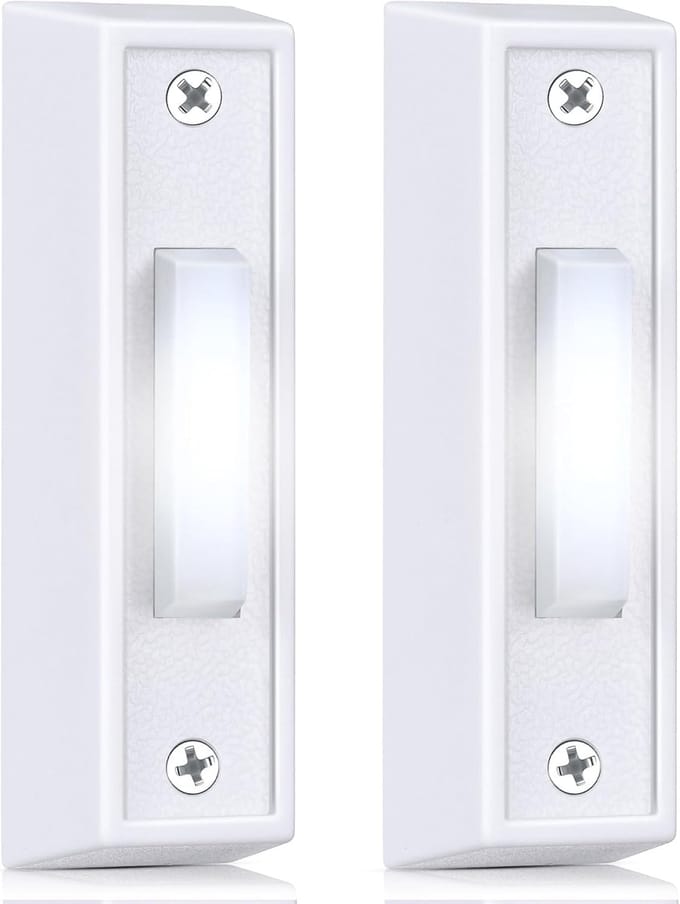 2x Verlichte Deurbel Drukknop met LED Indicatie voor Bedrade Systemen