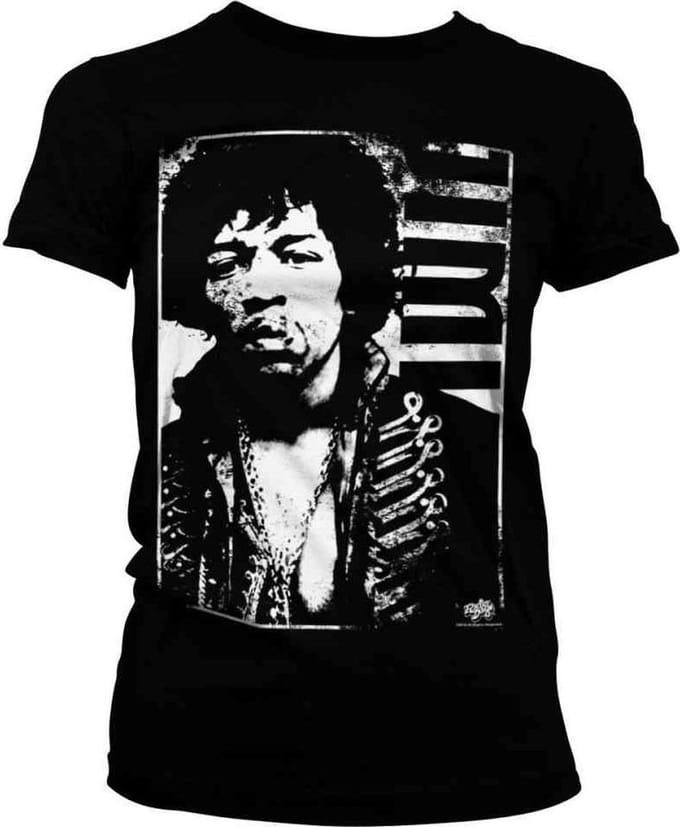Jimi Hendrix Dames Tshirt -S- Distressed Zwart