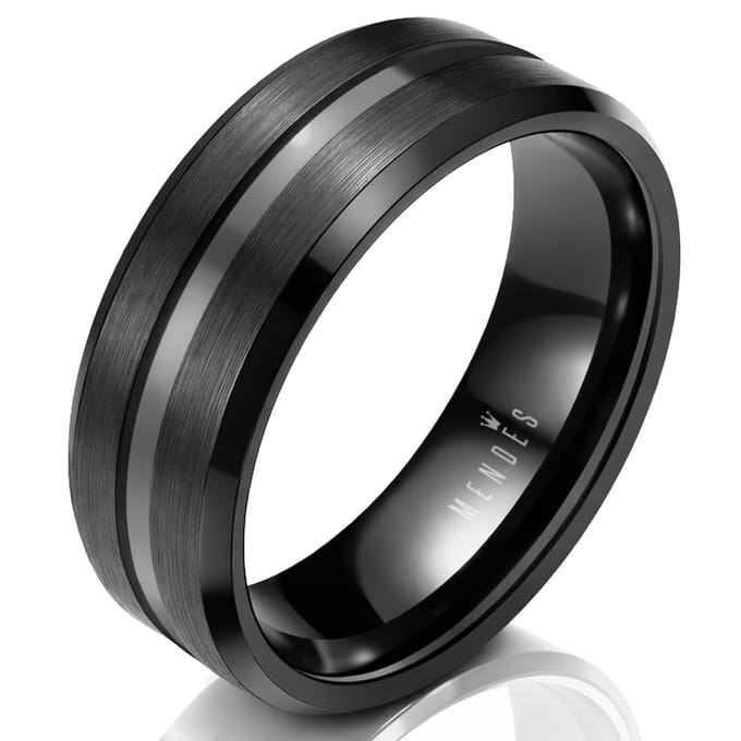 Heren ring Wolfraam Zwart 8mm-18mm
