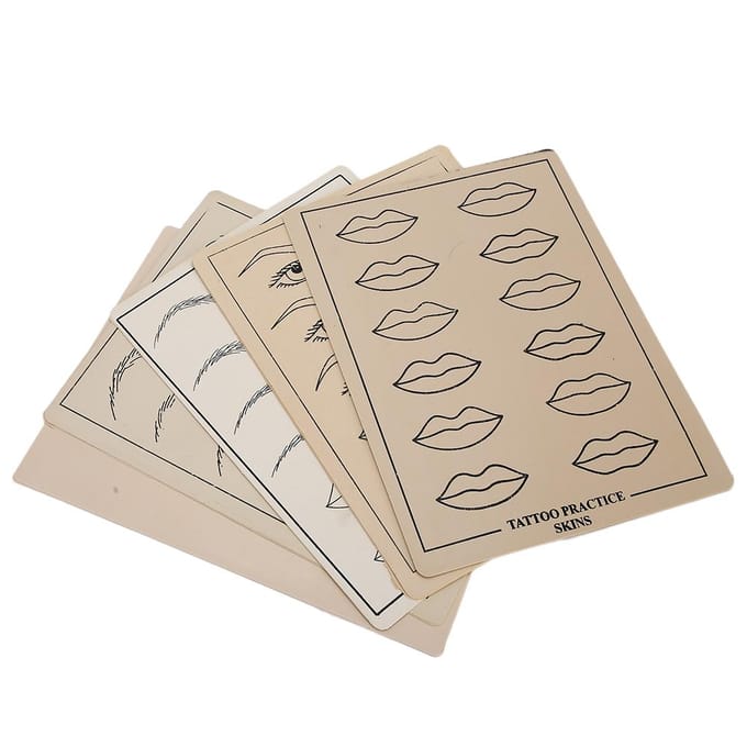 5 stuks Set Muti Functionele Microblading Oefenhuid Zachte Huid Make-up Oefen Siliconen Gereedschap beige