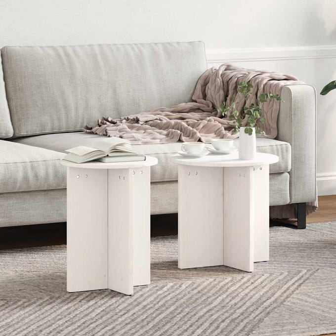 vidaXL - Salontafel - 2 - st - Wit - 41.5 - x - 41.5 - x - 46 - cm