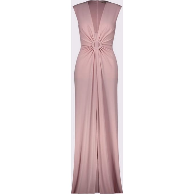 V-hals jurk roze vrouw