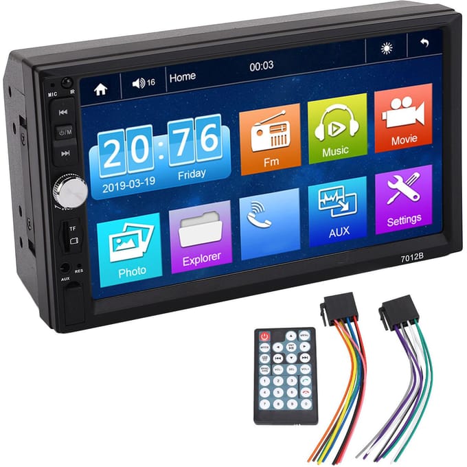 7-inch Touchscreen Head Unit DC12V voor Carplay Draadloos voor Android Auto Bluetooth AUX MP5 Speler Auto Multimedia Ontvanger Type B blue