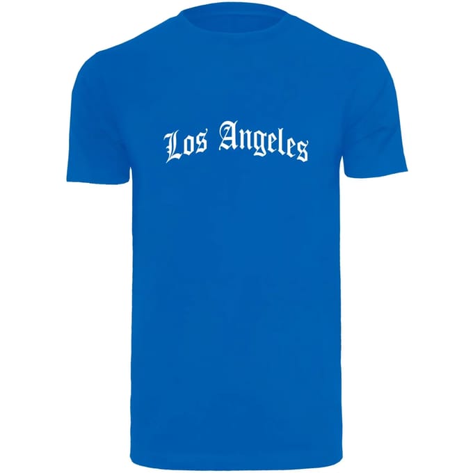 Mister Tee - Los Angeles Wording Heren Tshirt - S - Blauw