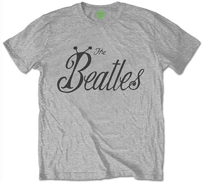 The Beatles - Bug Logo Heren T-shirt - S - Grijs