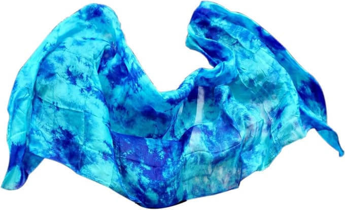 Zijde Danssluier Tie-Dye voor Buikdans - Handgerolde Randen