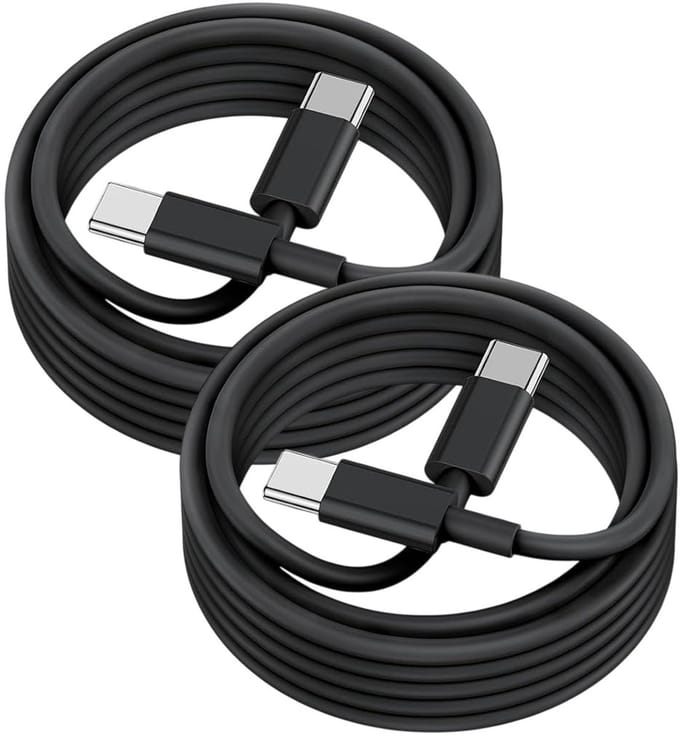 USB C naar USB C kabel - 2 Meter Oplaadkabel 2x - USB-C Oplader Kabel - Zwart