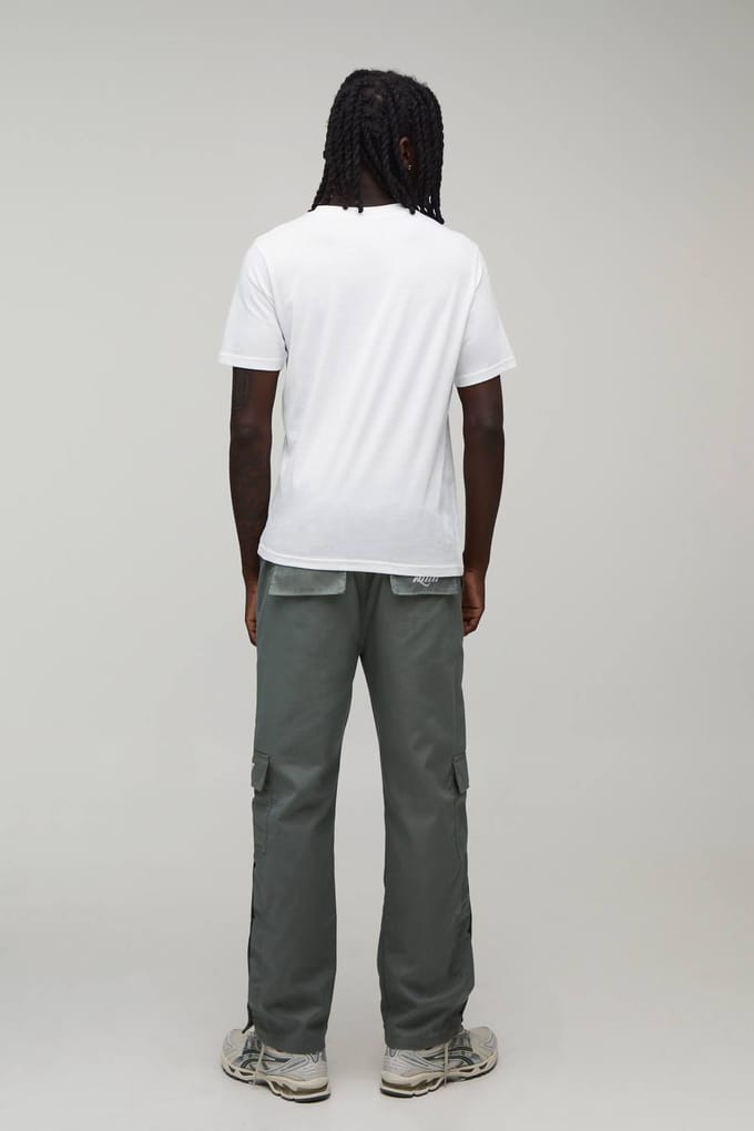 Rechte Cargo Broek Met Drukknopen Aan Zoom Ripstop Met Merkdetails | Slate | Size Medium