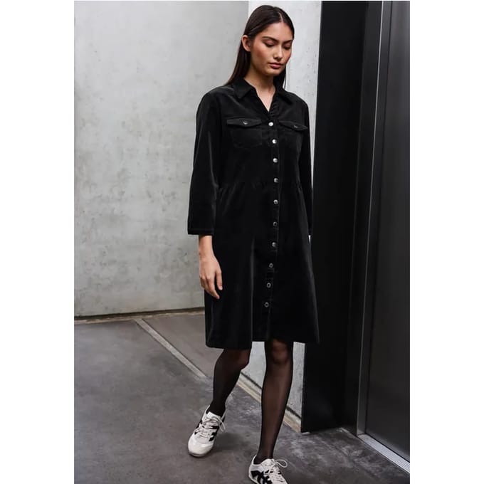 Corduroy jurk met volant