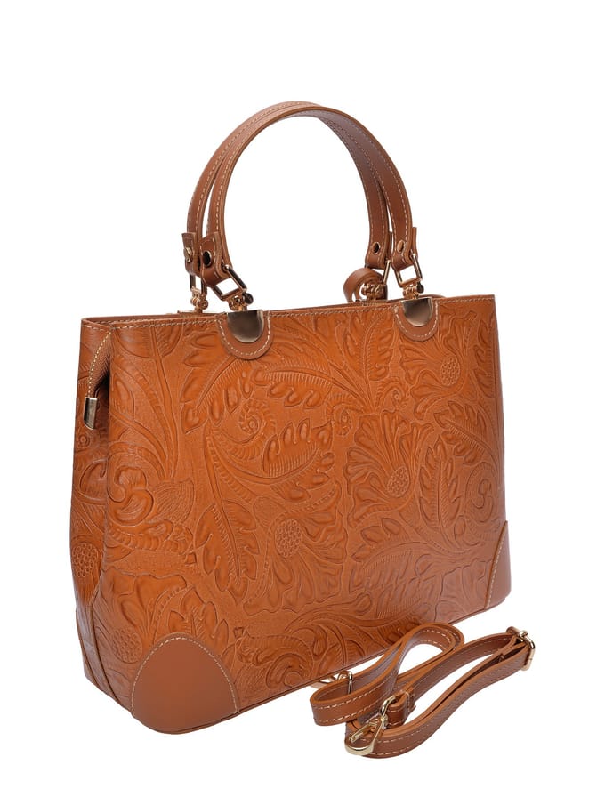 Anna Luchini Brown Rundleer Tas