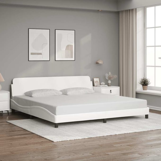 vidaXL - Bedframe - "Dover" - kunstleer - wit - 200x200 - cm