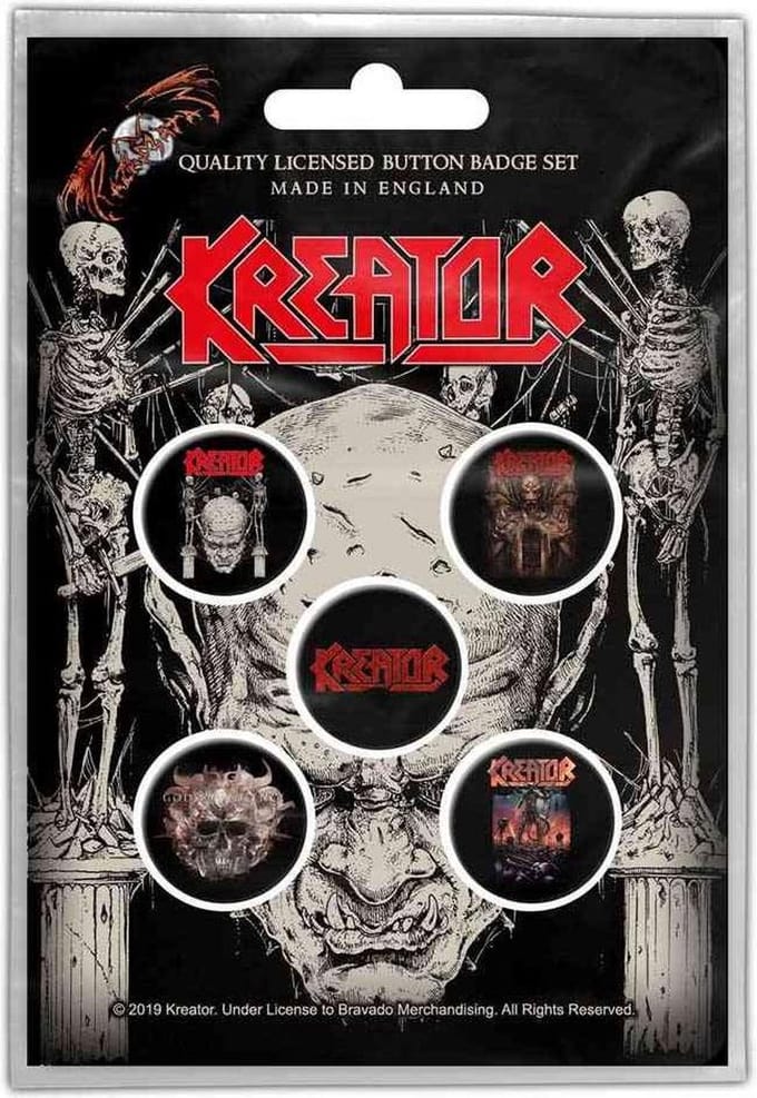 Kreator Badge/button Skull & Skeletons Set van 5 Multicolours