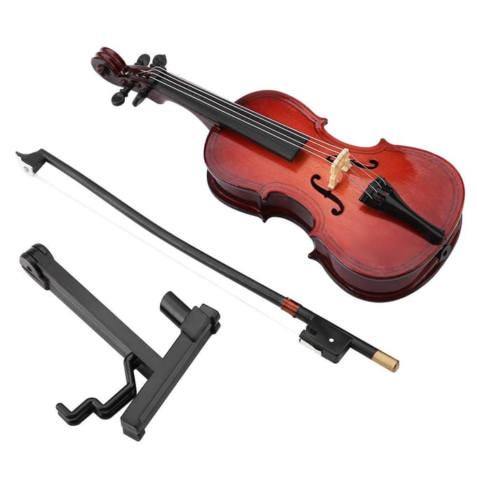 5.5in Houten Miniatuur Cello Replica met Koffer Instrumentmodel Muzikale Geschenken Ornamenten black