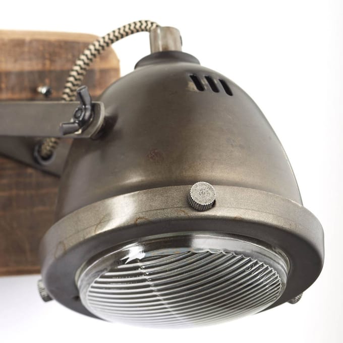 Brilliant CARMEN WOOD - Wandlamp - Bruin;Zilvergrijs